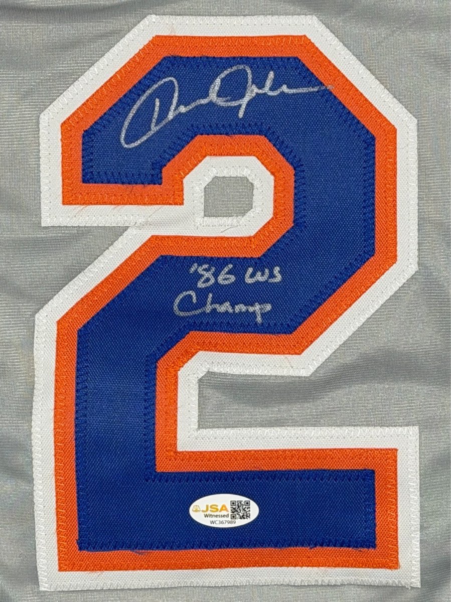 Howard Johnson Signed New York Mets Custom Jersey w/ 86 WS Champs JSA Wit COA