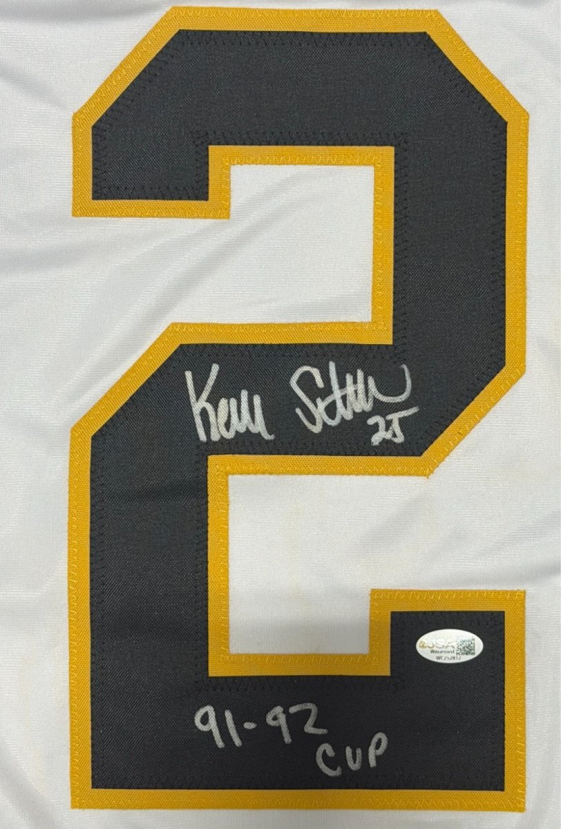 Kevin Stevens Signed Pittsburgh Penguins Custom Jersey w 91-92 Cup JSA Wit COA W
