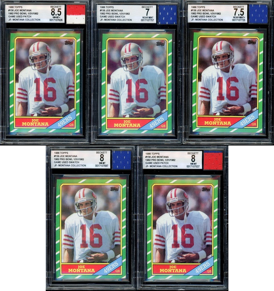 “Montana Collection&quot; – BGS/BAS Graded Cards &amp; Autographs of Joe Montana – (1) Card Per Box