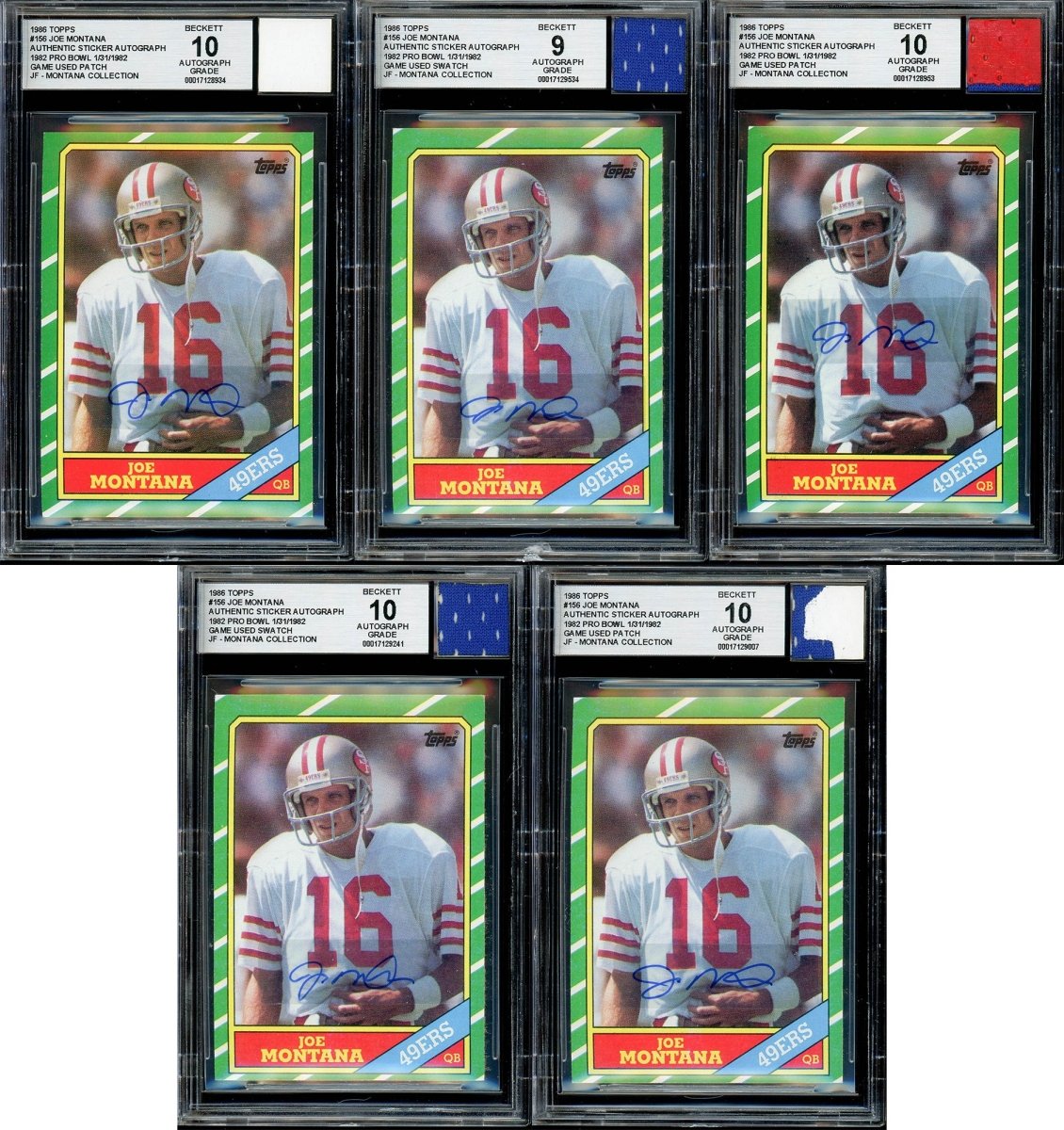 “Montana Collection&quot; – BGS/BAS Graded Cards &amp; Autographs of Joe Montana – (1) Card Per Box