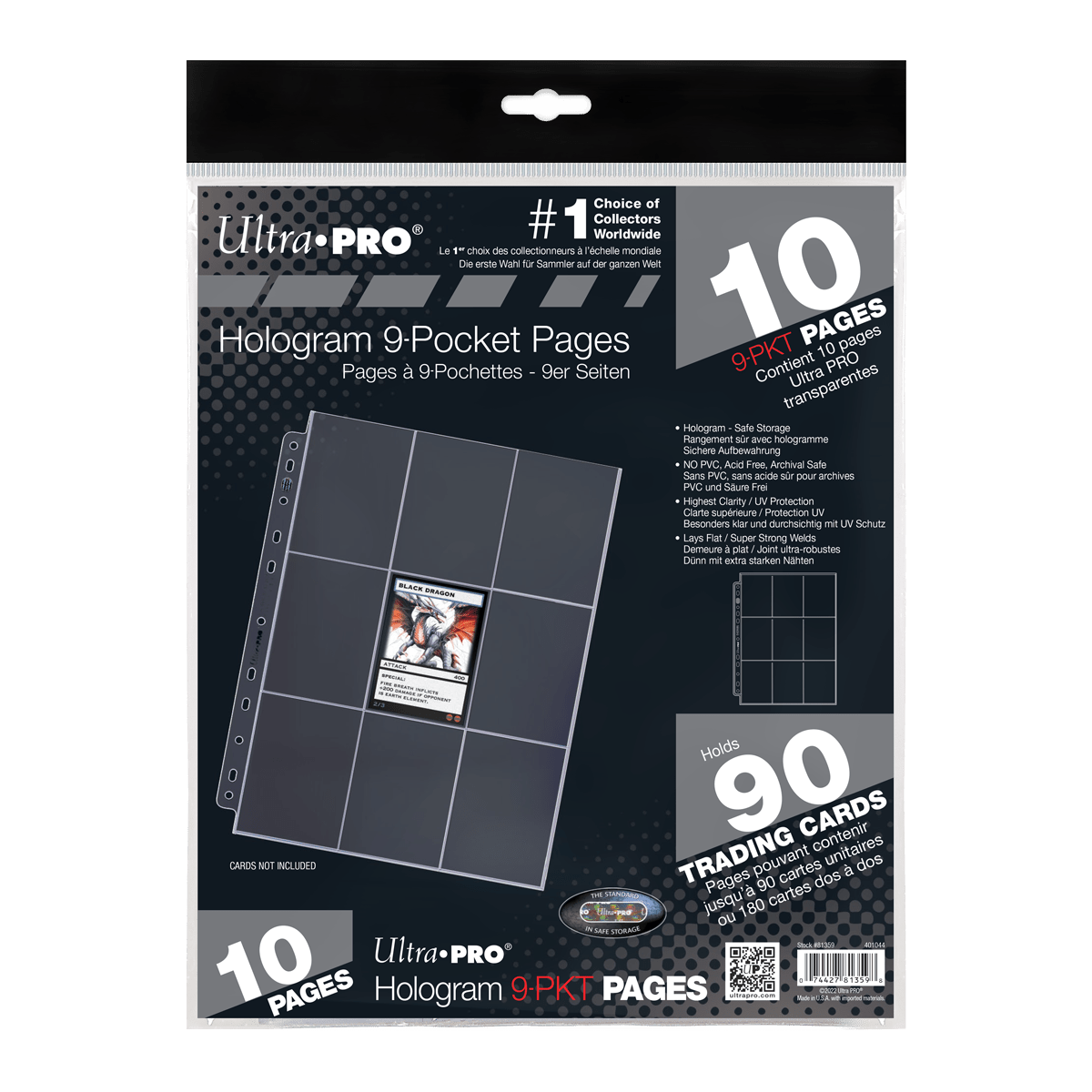 Platinum Series 9-Pocket 11-Hole Punch Pages (10ct) for Standard Size Cards