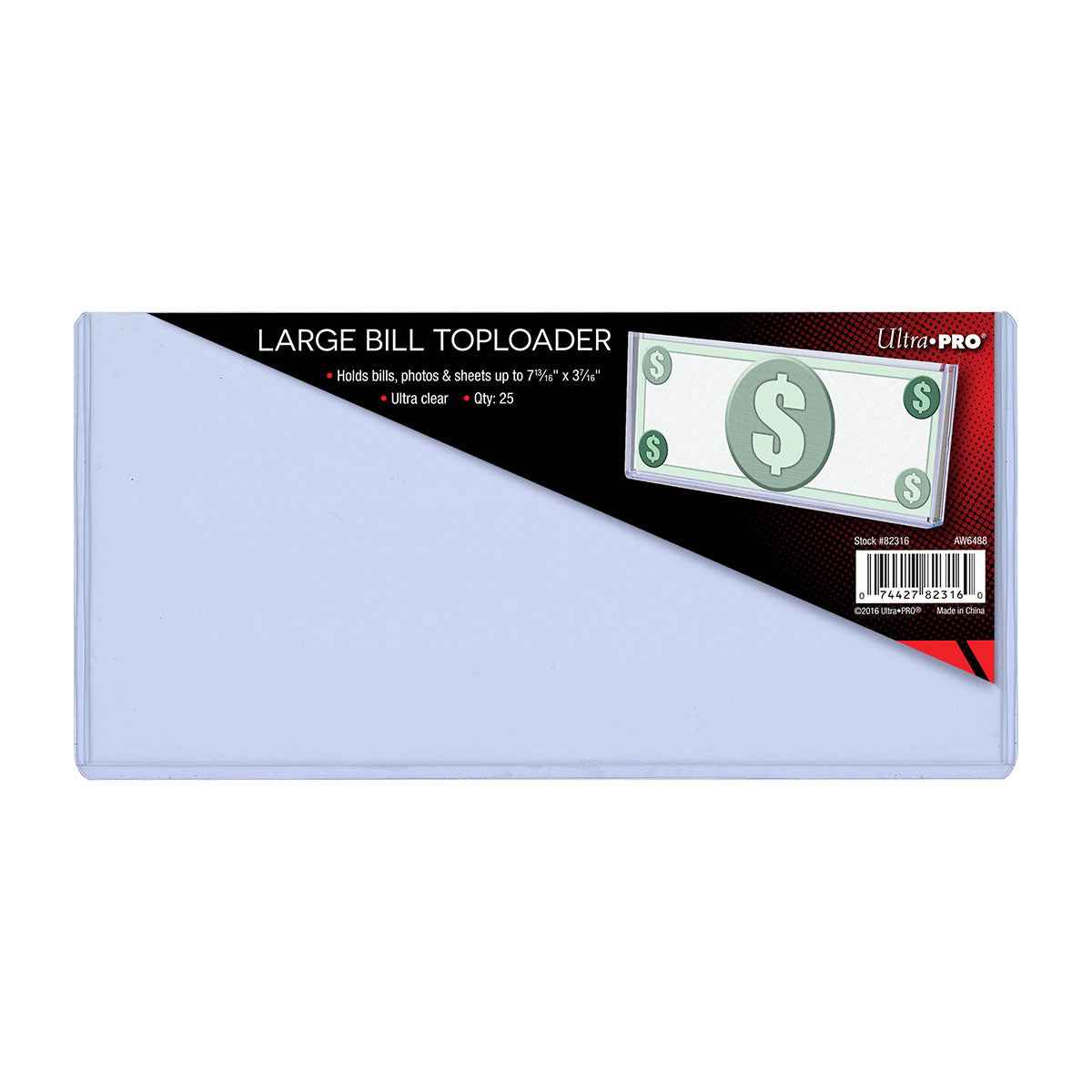 Large Currency TOPLOADER® Sleeves (25ct) for 7-13/16" x 3-7/16" Bills