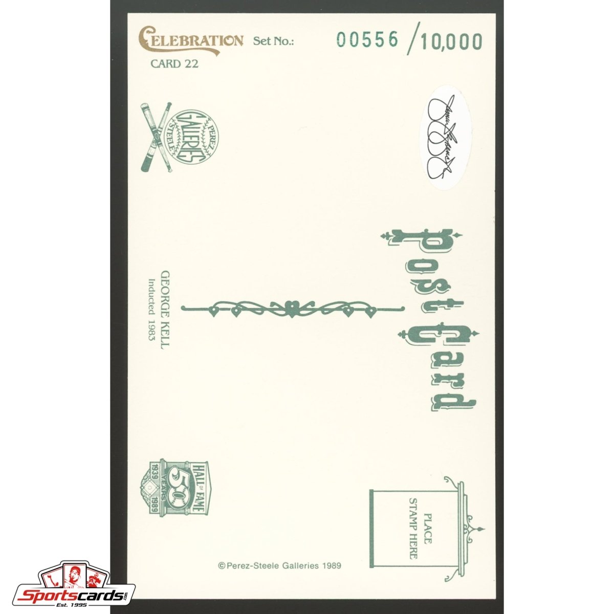 George Kell Signed Perez-Steele Postcard - JSA