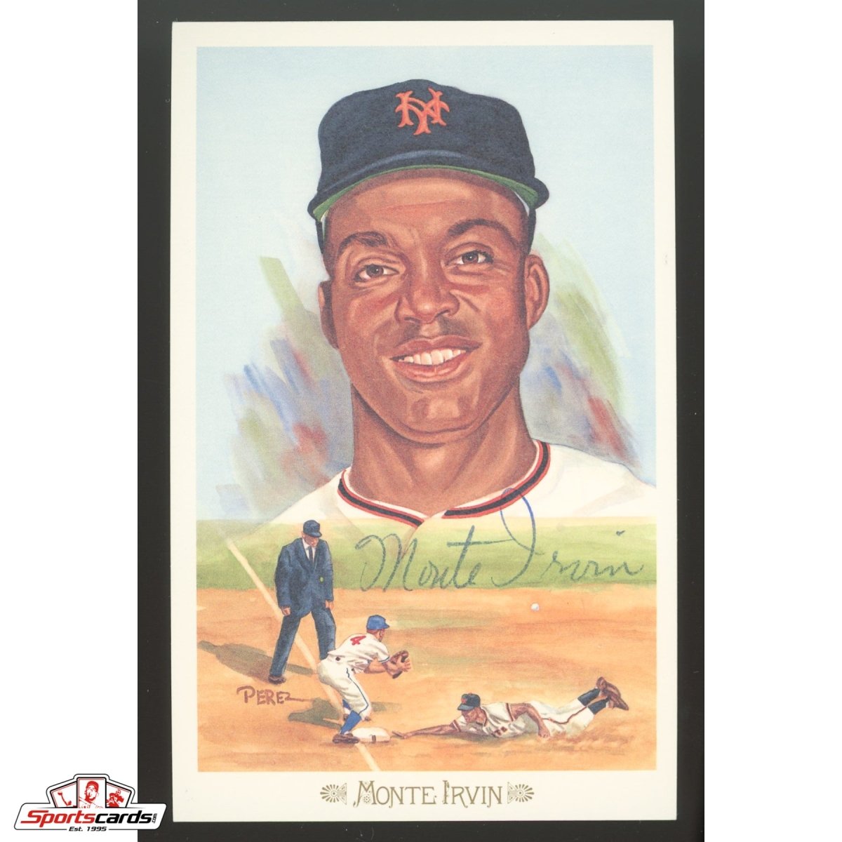 Monte Irvin Signed Perez-Steele Postcard - JSA
