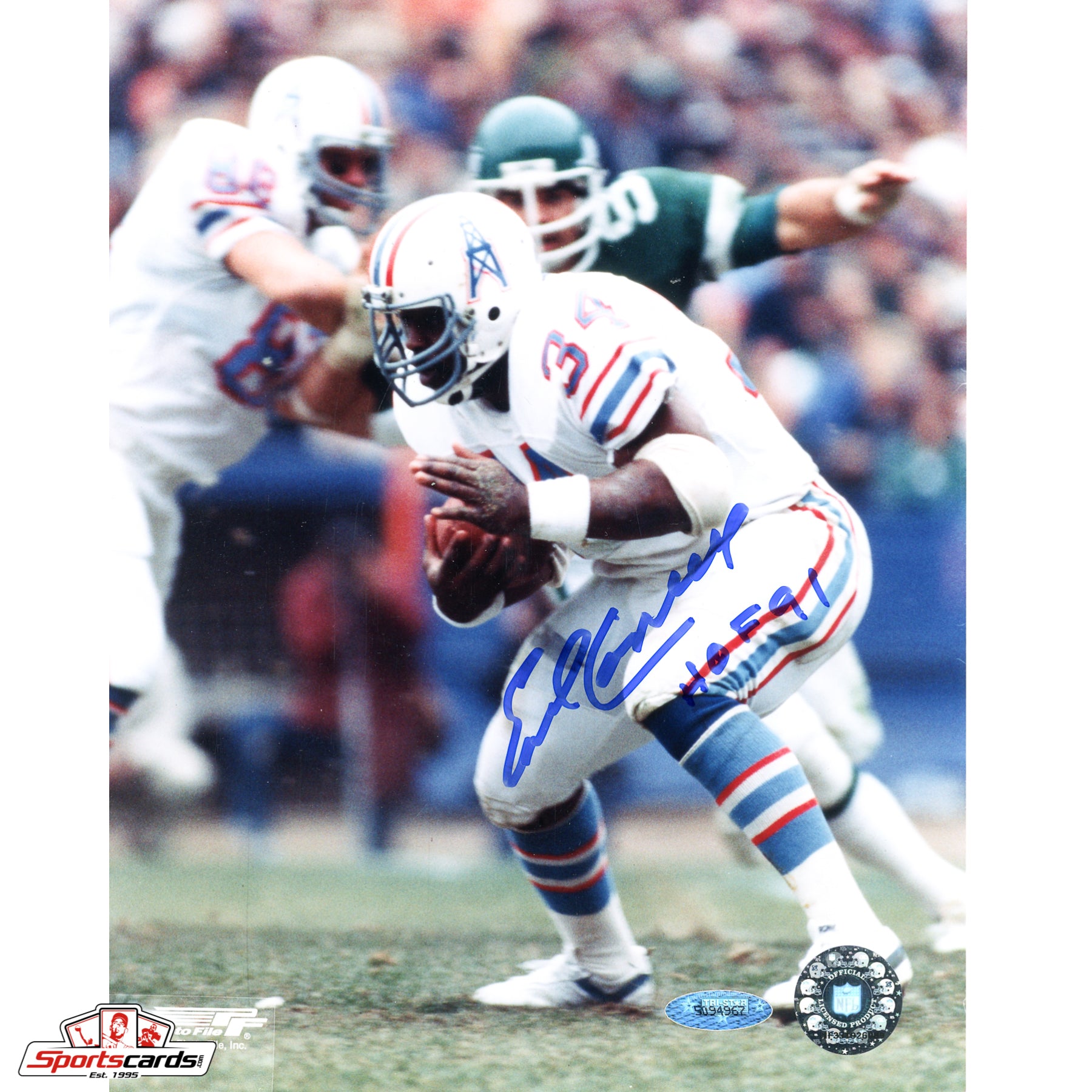 Earl Campbell Oilers Signed Auto 8x10 Photo - Tristar