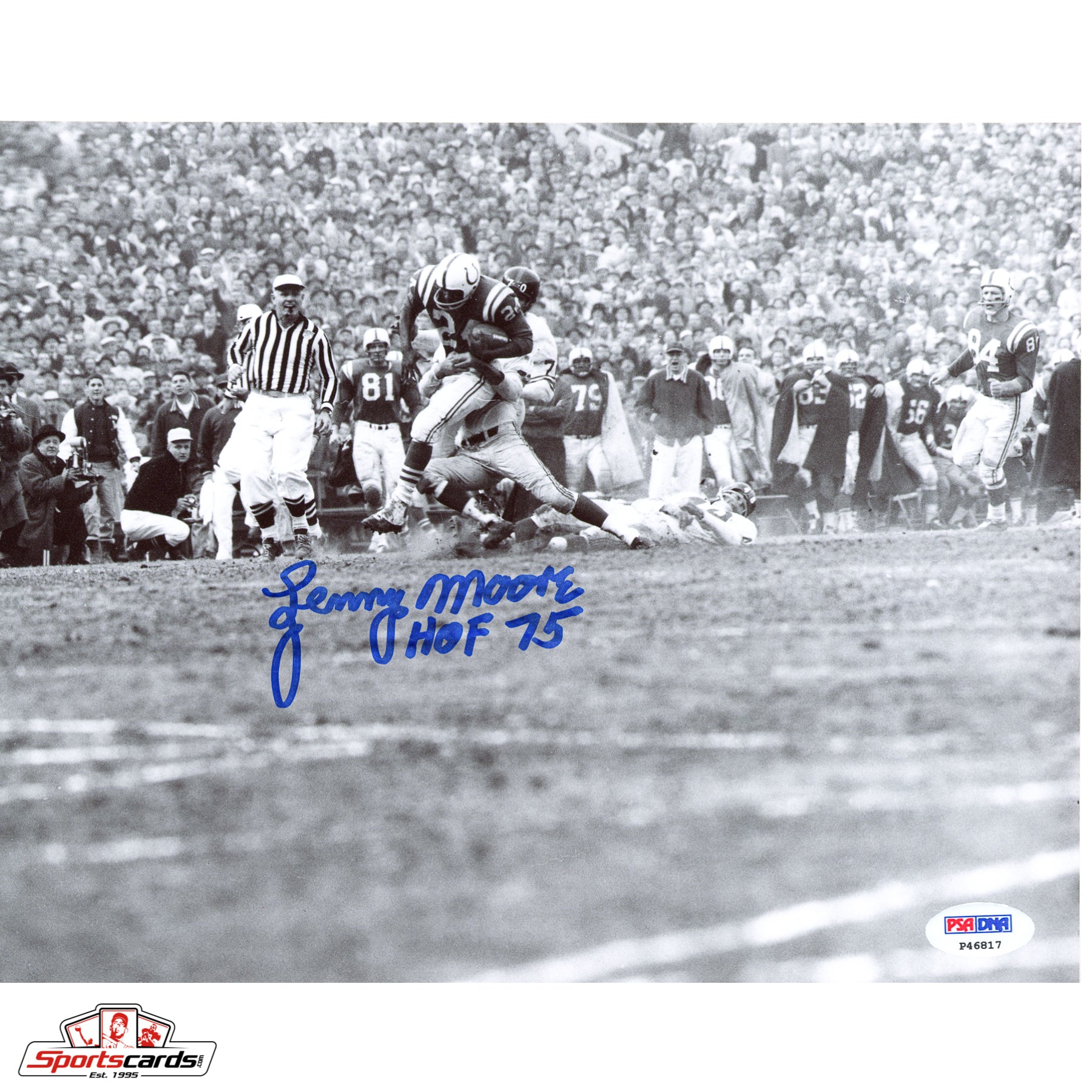 Lenny Moore Baltimore Colts Signed Auto 8x10 Photo - PSA/DNA