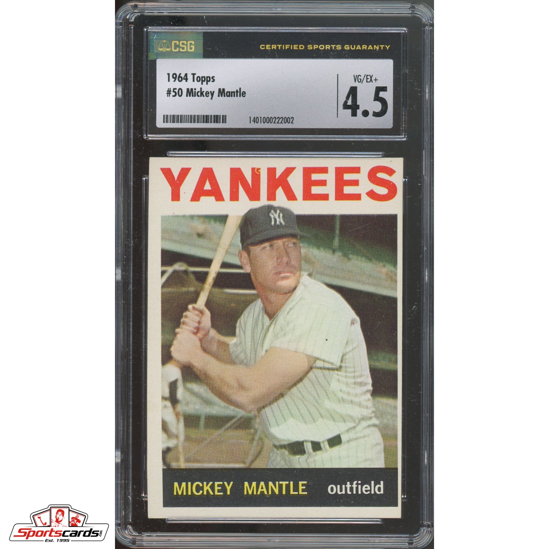 1964 Topps Mickey Mantle #50 CSG 4.5 VG/EX+ NY Yankees HOF