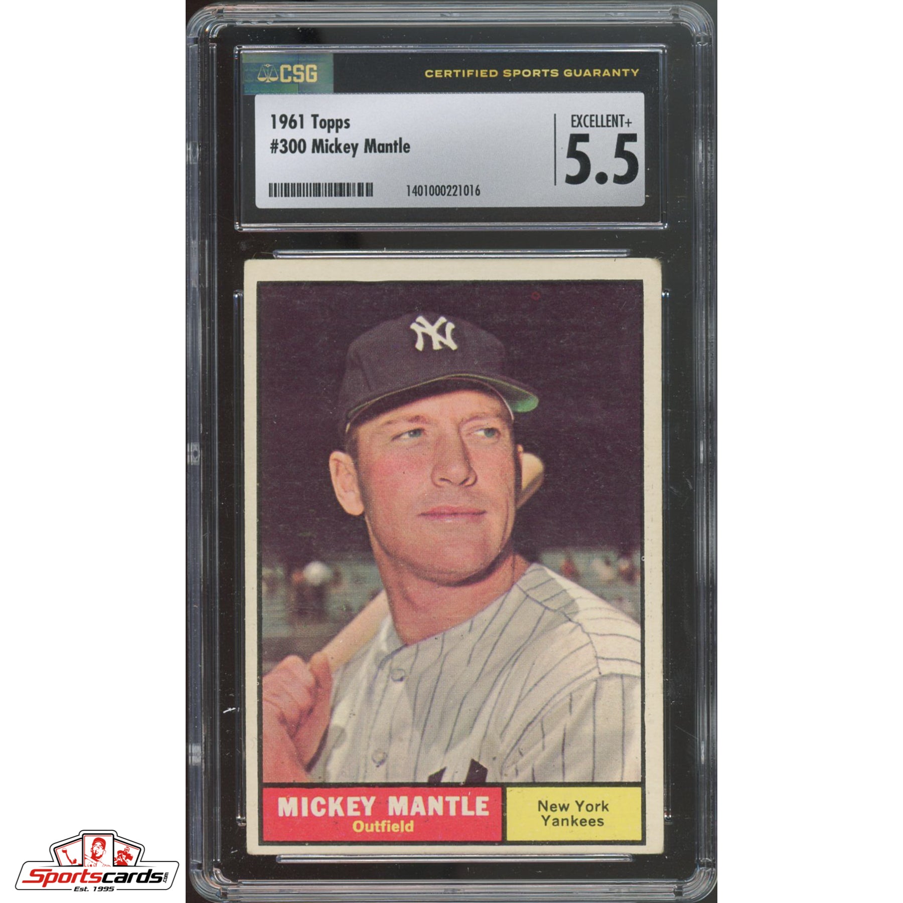 1961 Topps Mickey Mantle #300 CSG 5.5 EX+ NY Yankees HOF