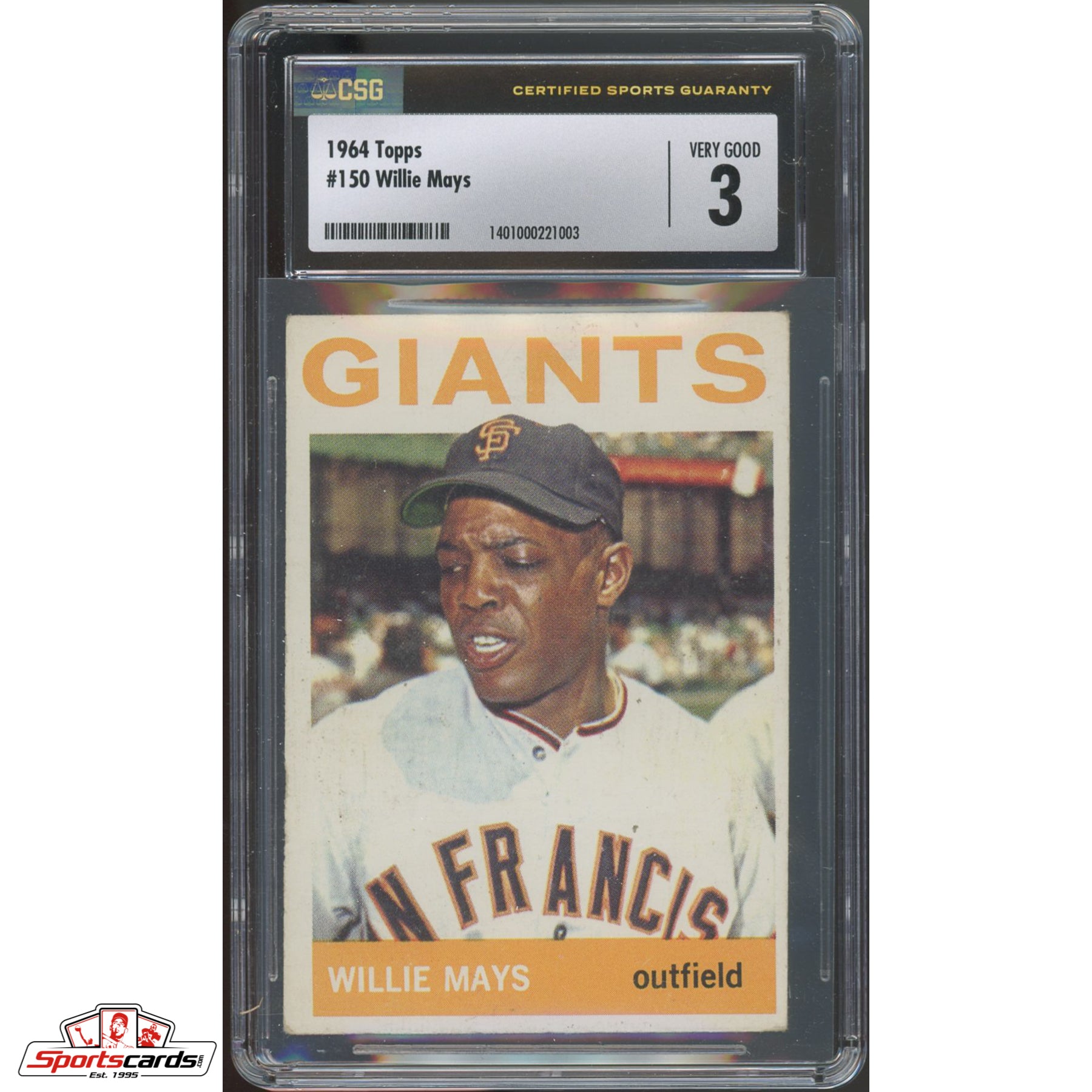 1964 Topps Willie Mays #150 CSG 3 Very Good SF Giants HOF