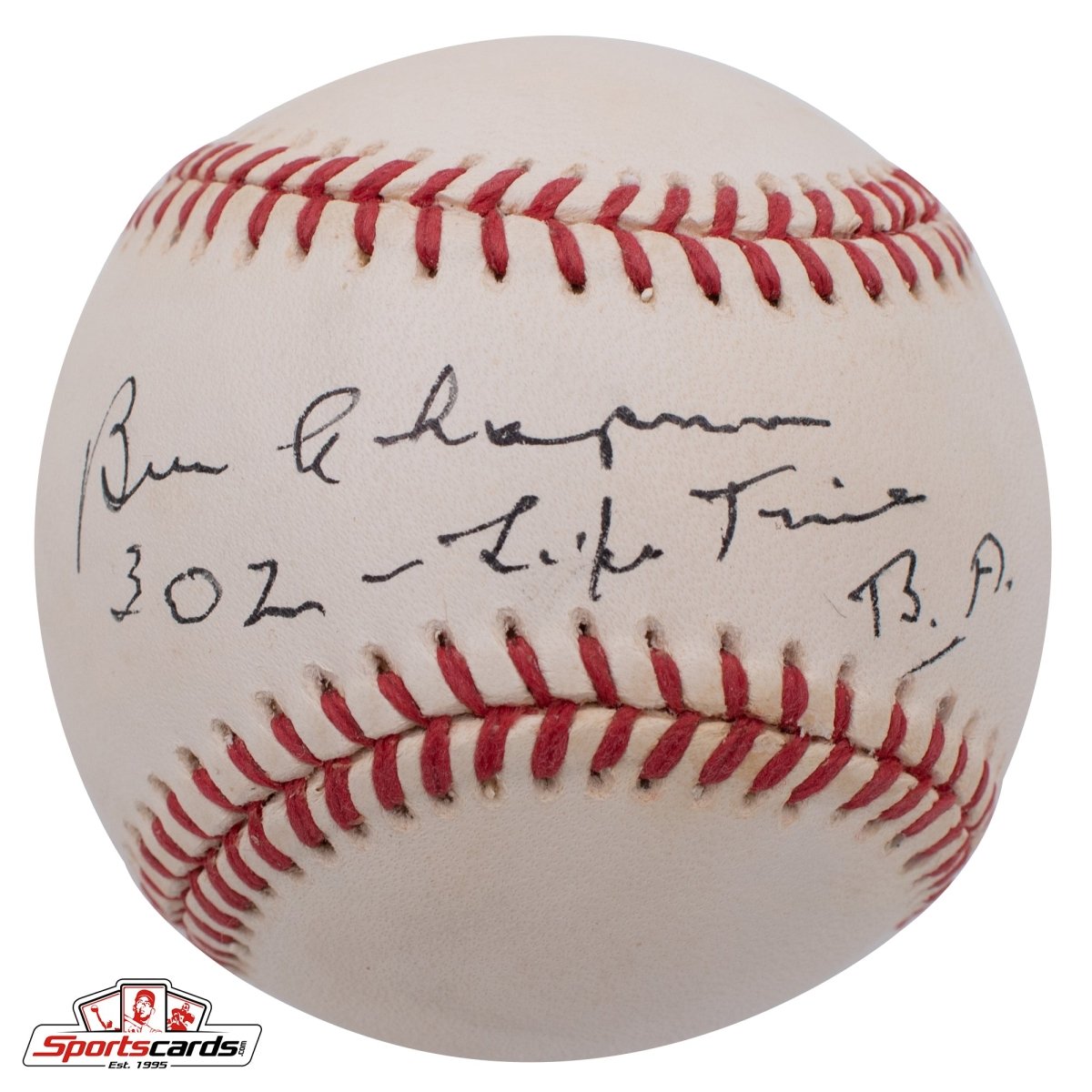 Ben Chapman (d.1993) &quot;.302 Lifetime BA&quot; Single Signed Baseball Beckett BAS