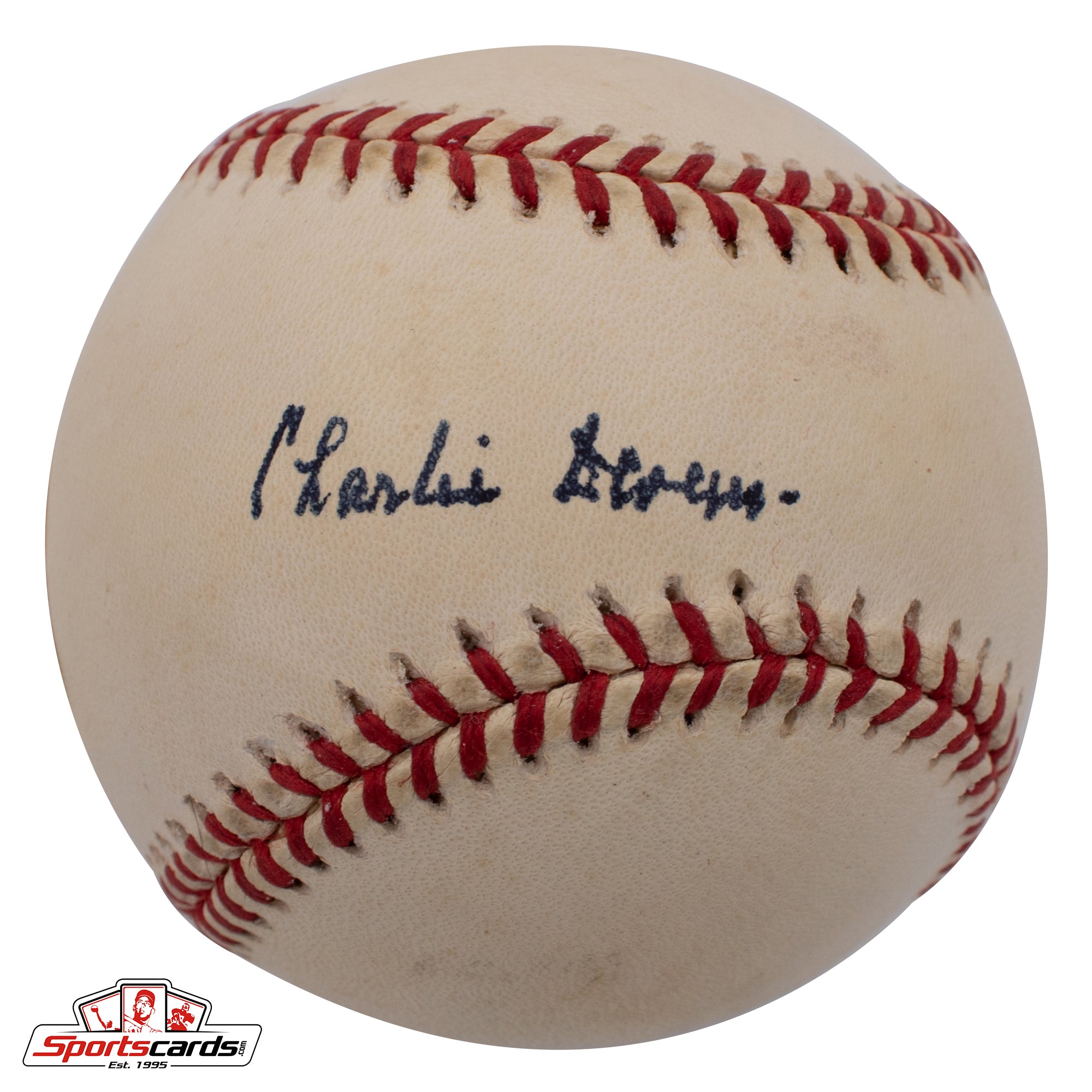 Charlie Devens (d.2003) Single Signed Baseball Beckett BAS Yankees