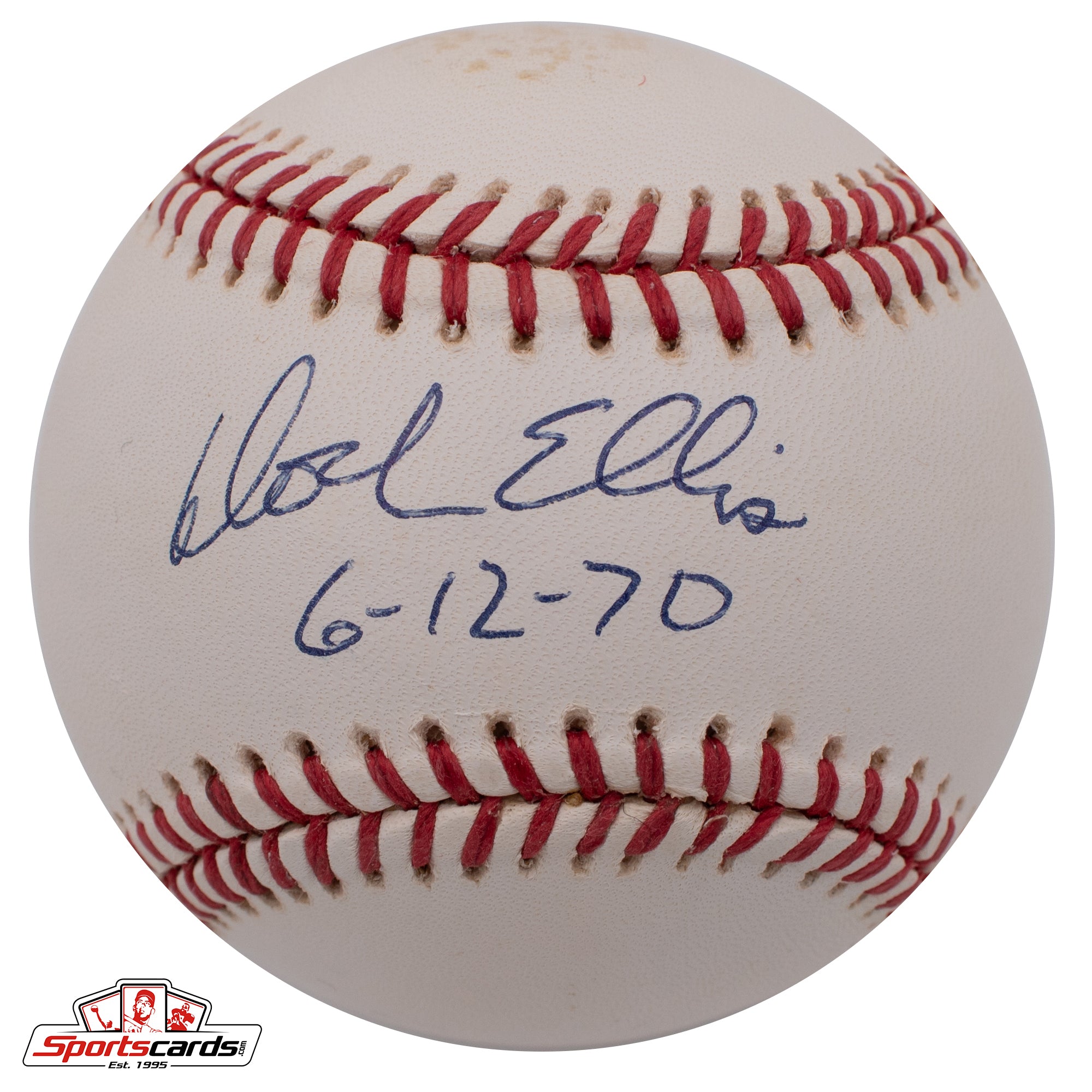 Dock Ellis (d.2008) "6-12-70" Single Signed Baseball Beckett BAS Pirates Yankees