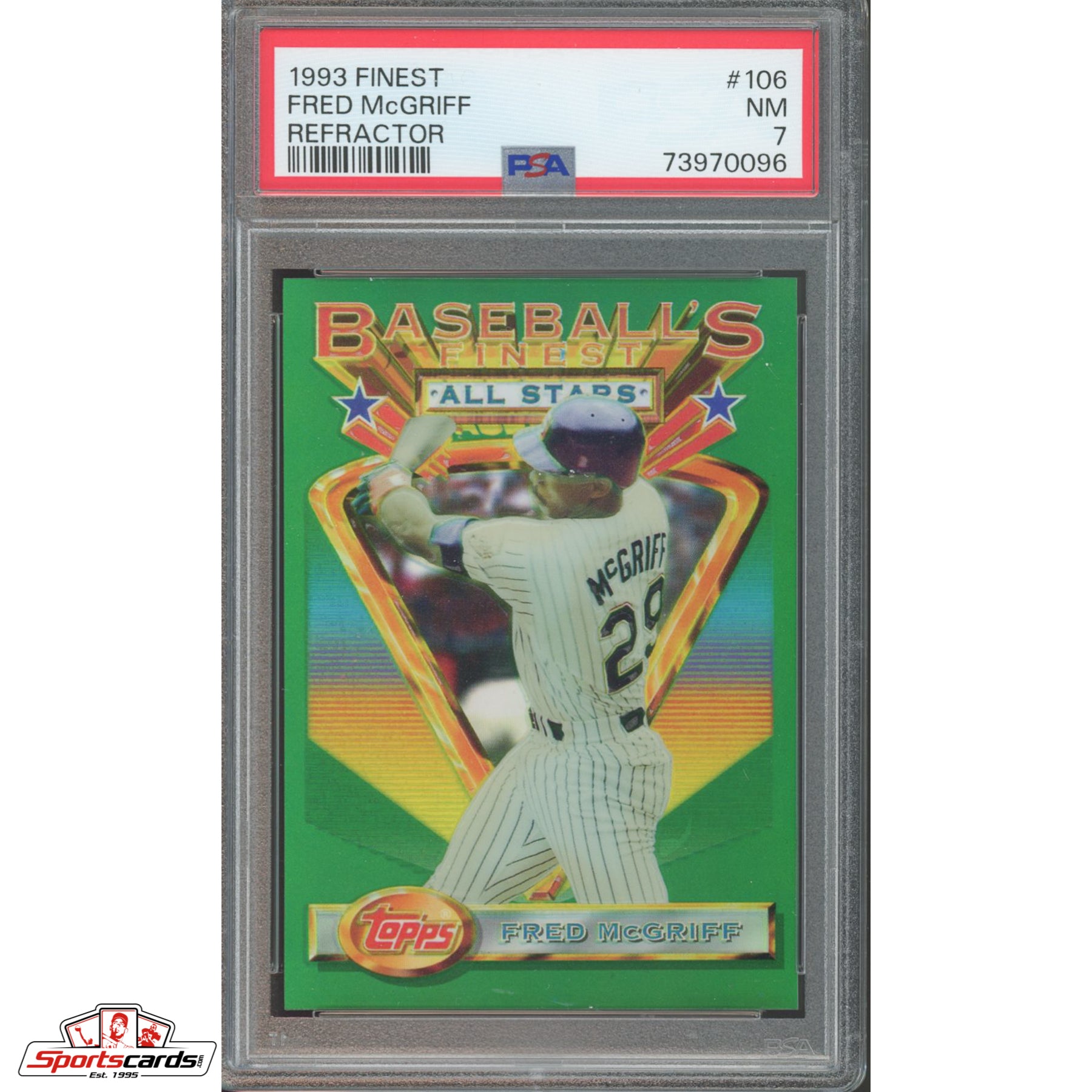 1993 Finest Fred McGriff Refractor #106 PSA 7