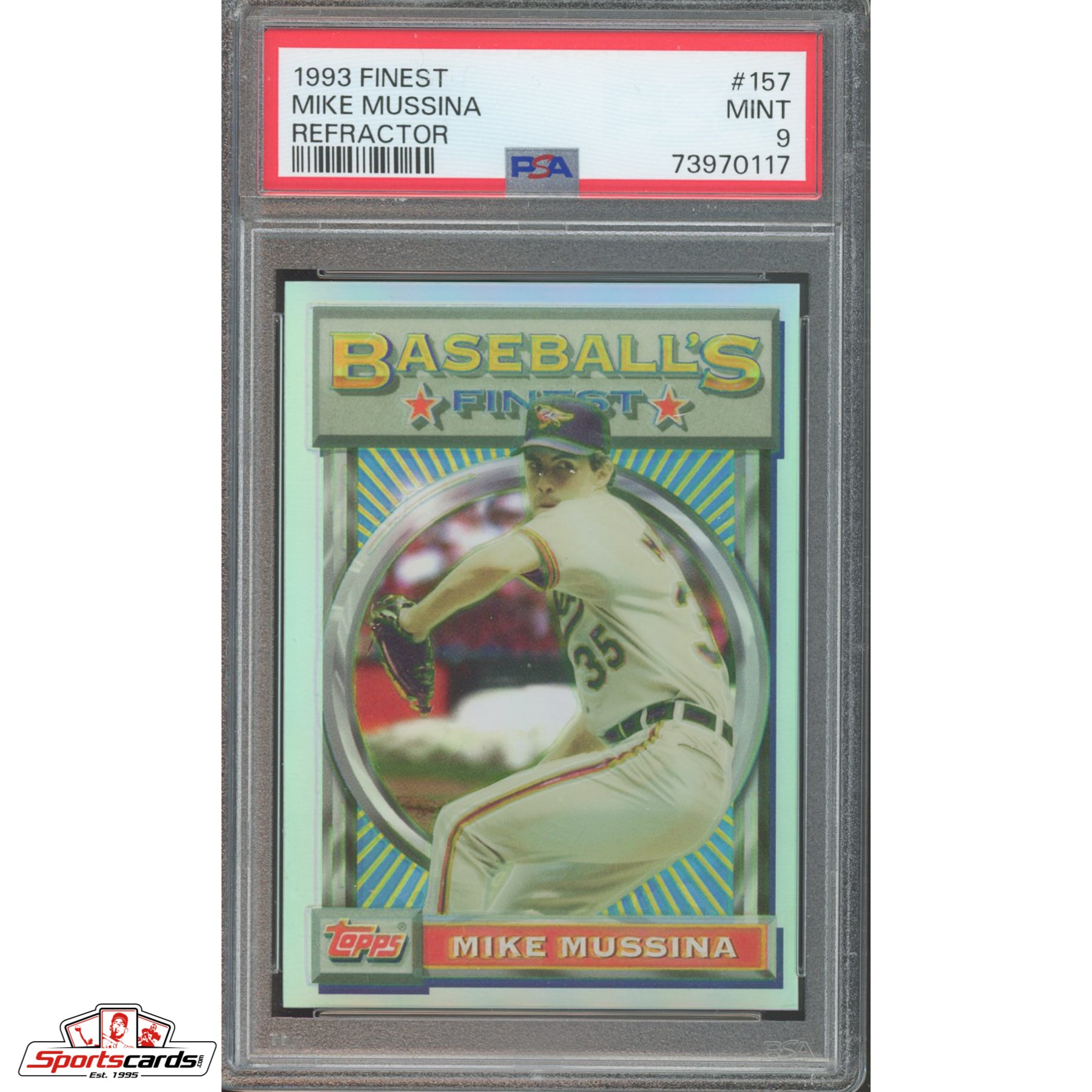 1993 Finest Mike Mussina Refractor #157 PSA 9