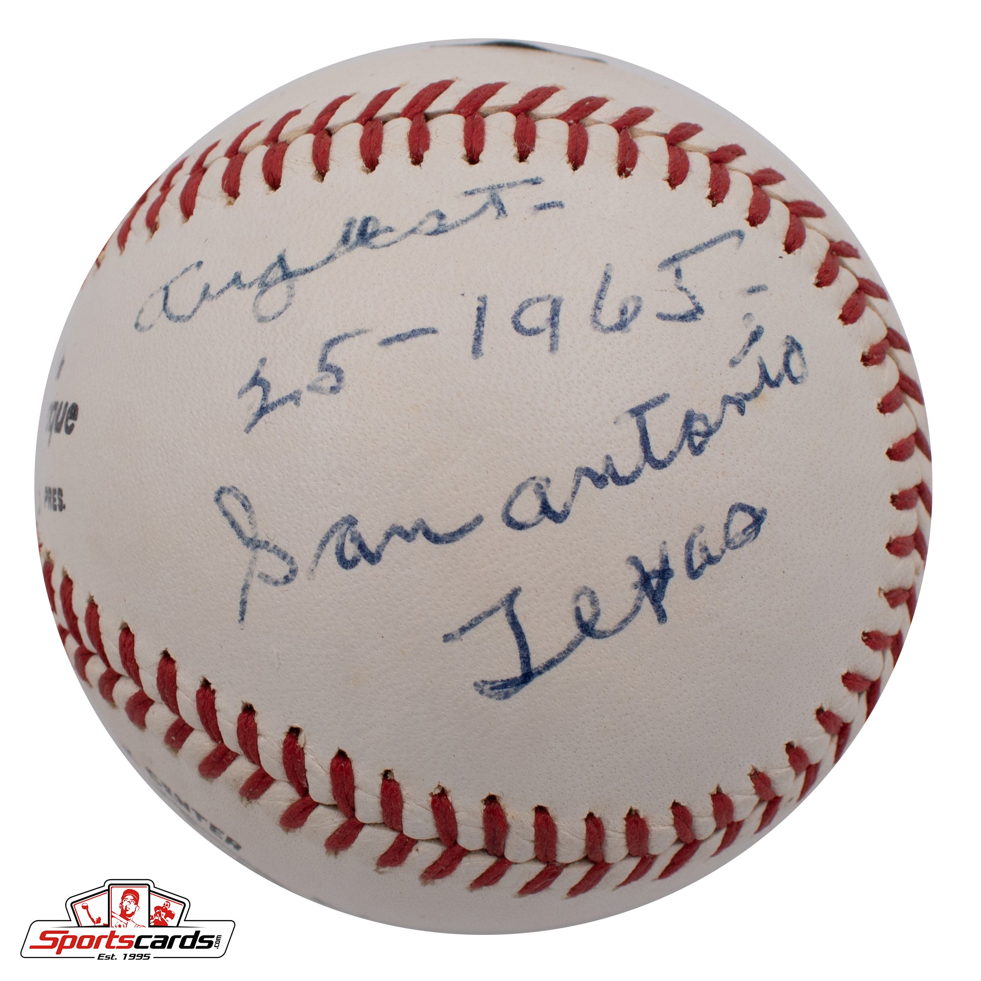 Rare Hank Severeid (d.1968) Single Signed Baseball Beckett BAS 1926 Yankees