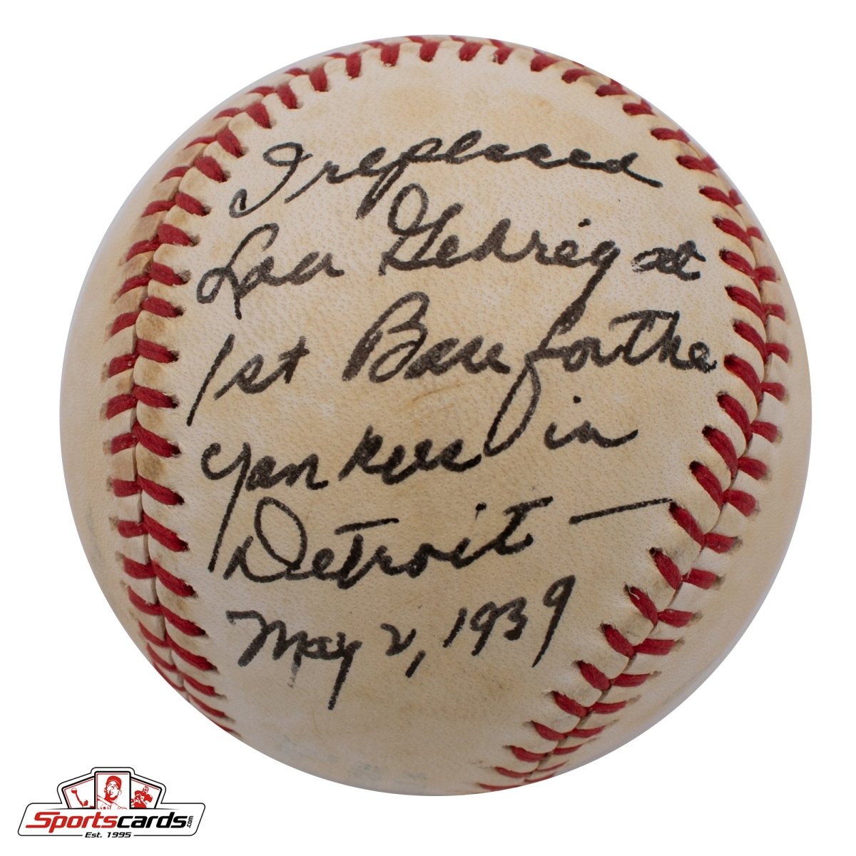 Babe Dahlgren &quot;I Replaced Lou Gehrig&quot; Signed Baseball Beckett BAS Yankees