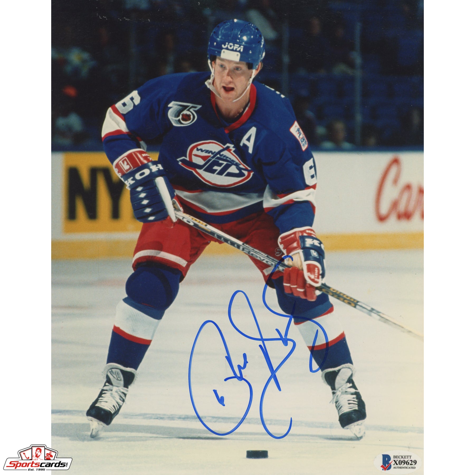 Phil Housley Signed Auto 8x10 Photo Beckett BAS Jets Flames