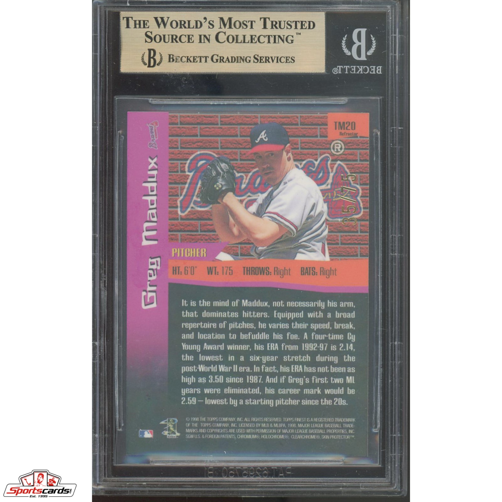 2021 Topps Finest Greg Maddux Auto /20 : r/baseballcards