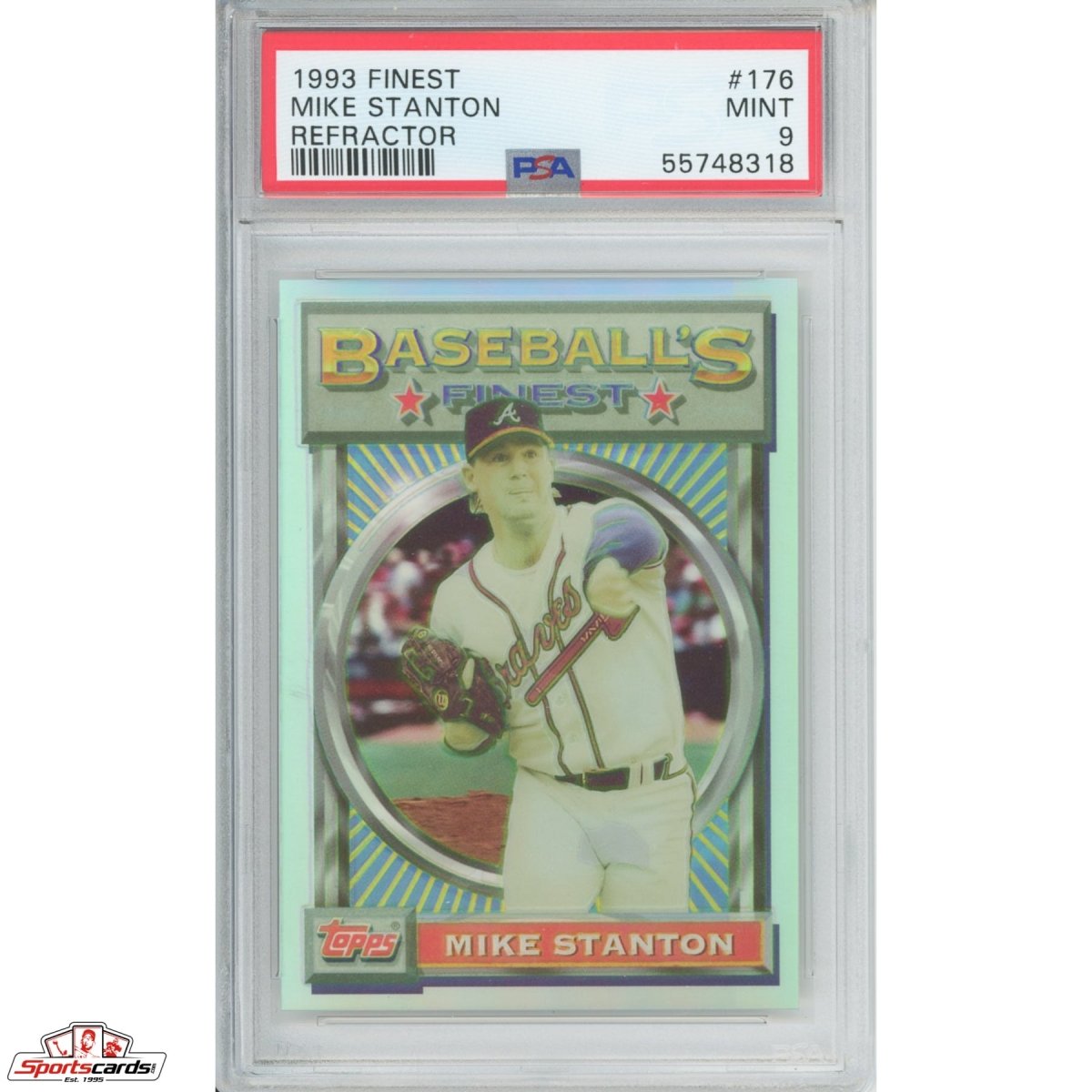 1993 Finest Mike Stanton Refractor #176 PSA 9
