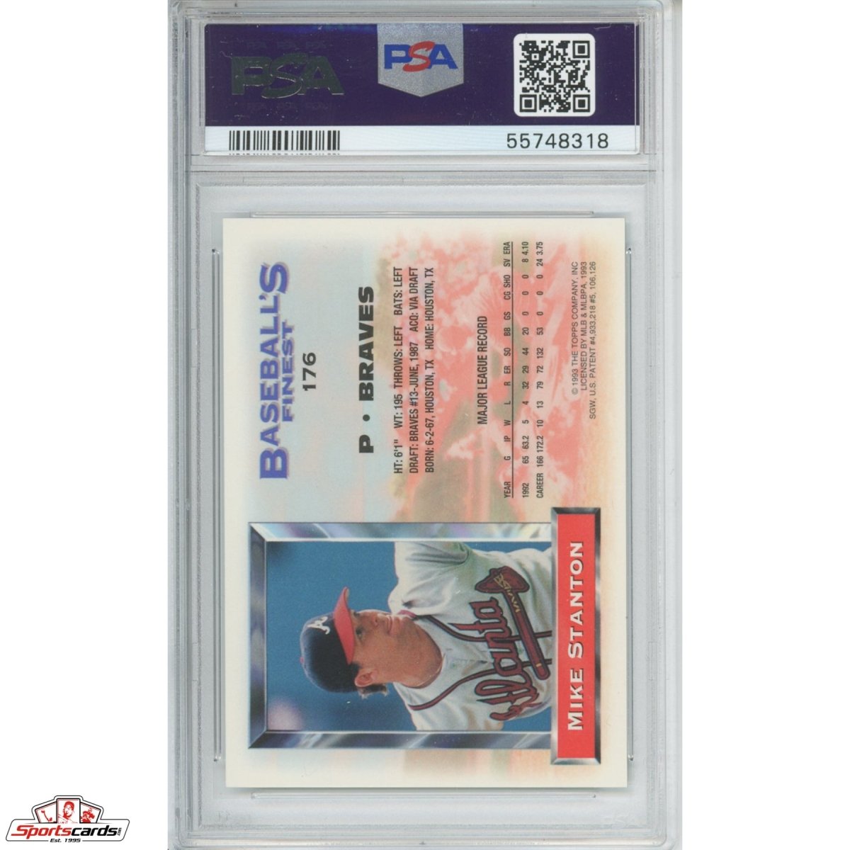 1993 Finest Mike Stanton Refractor #176 PSA 9