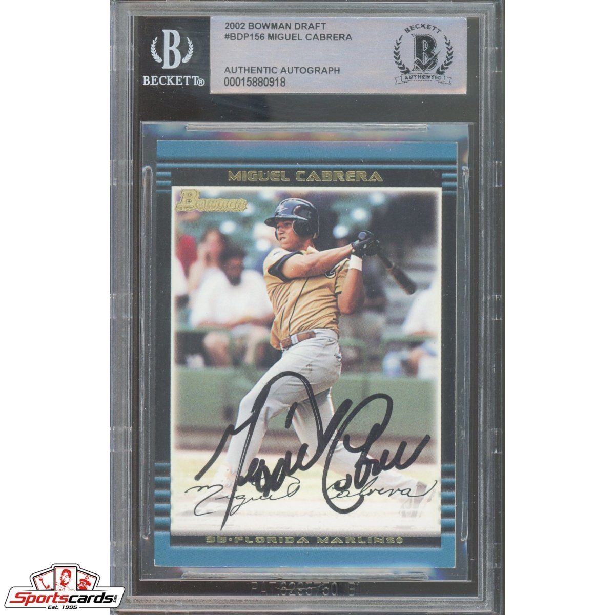 2002 Bowman Draft BDP156 Miguel Cabrera Signed Auto Beckett BAS