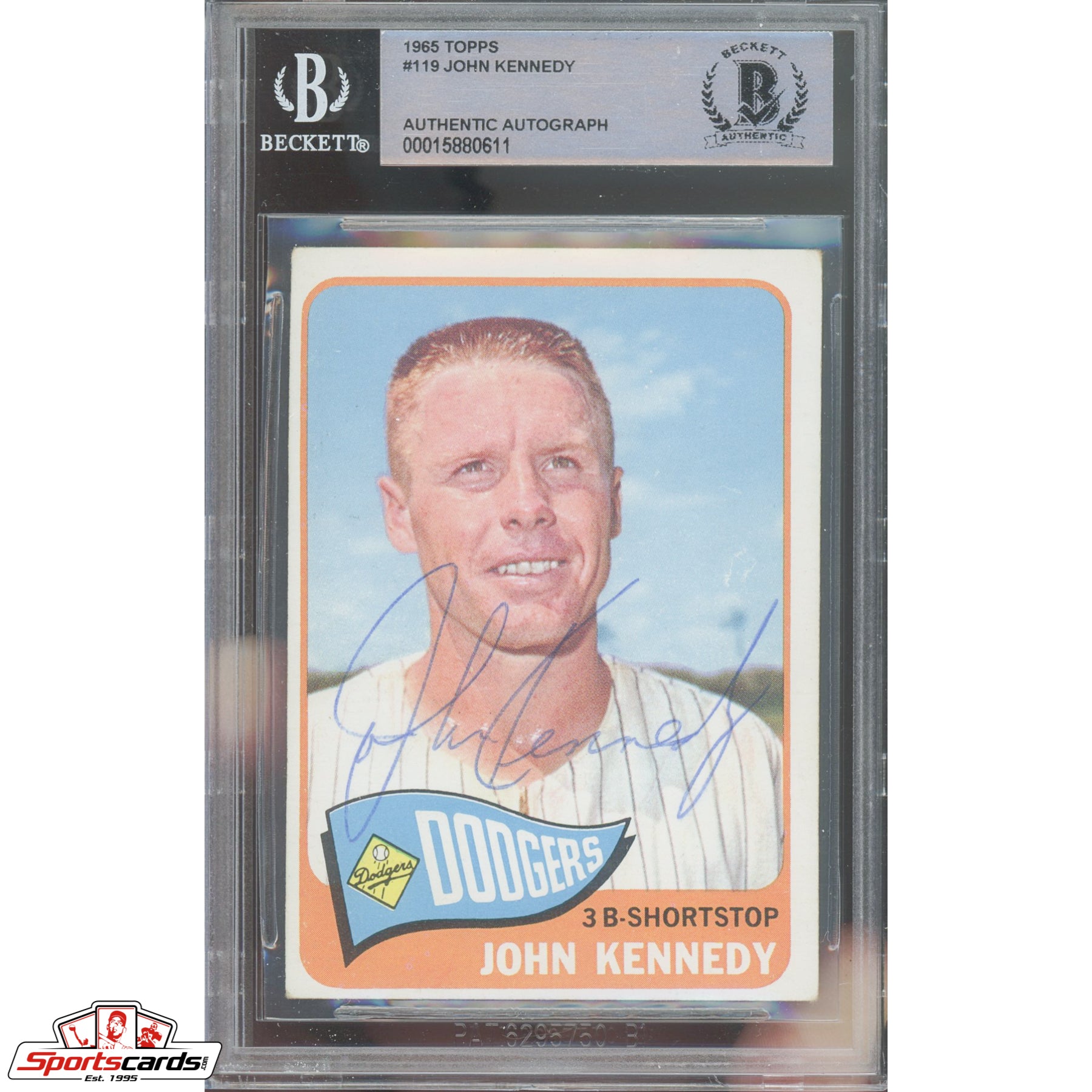 1965 Topps #119 John Kennedy Signed Auto Beckett BAS Dodgers