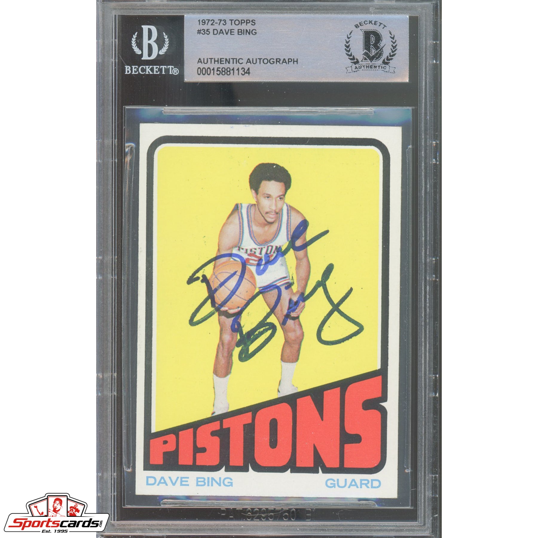 1972-73 Topps #35 Dave Bing Signed Auto Beckett BAS Pistons