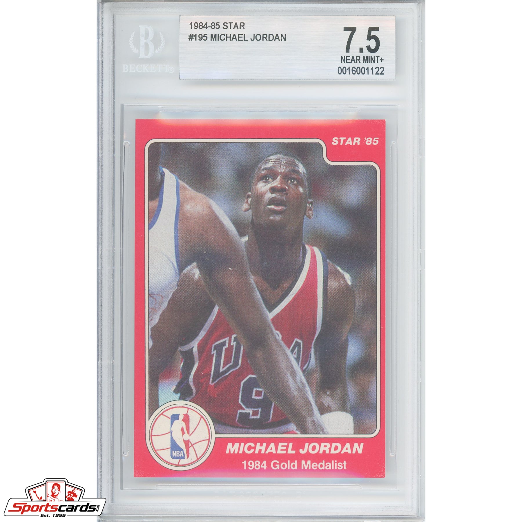 1984-85 Star #195 Michael Jordan OLY BGS 7.5 Near Mint + Bulls