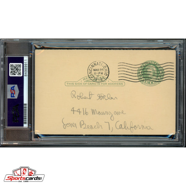 William Dummy Hoy (d.61) Signed Auto 3x5 Index GPC Card 1888 Debut