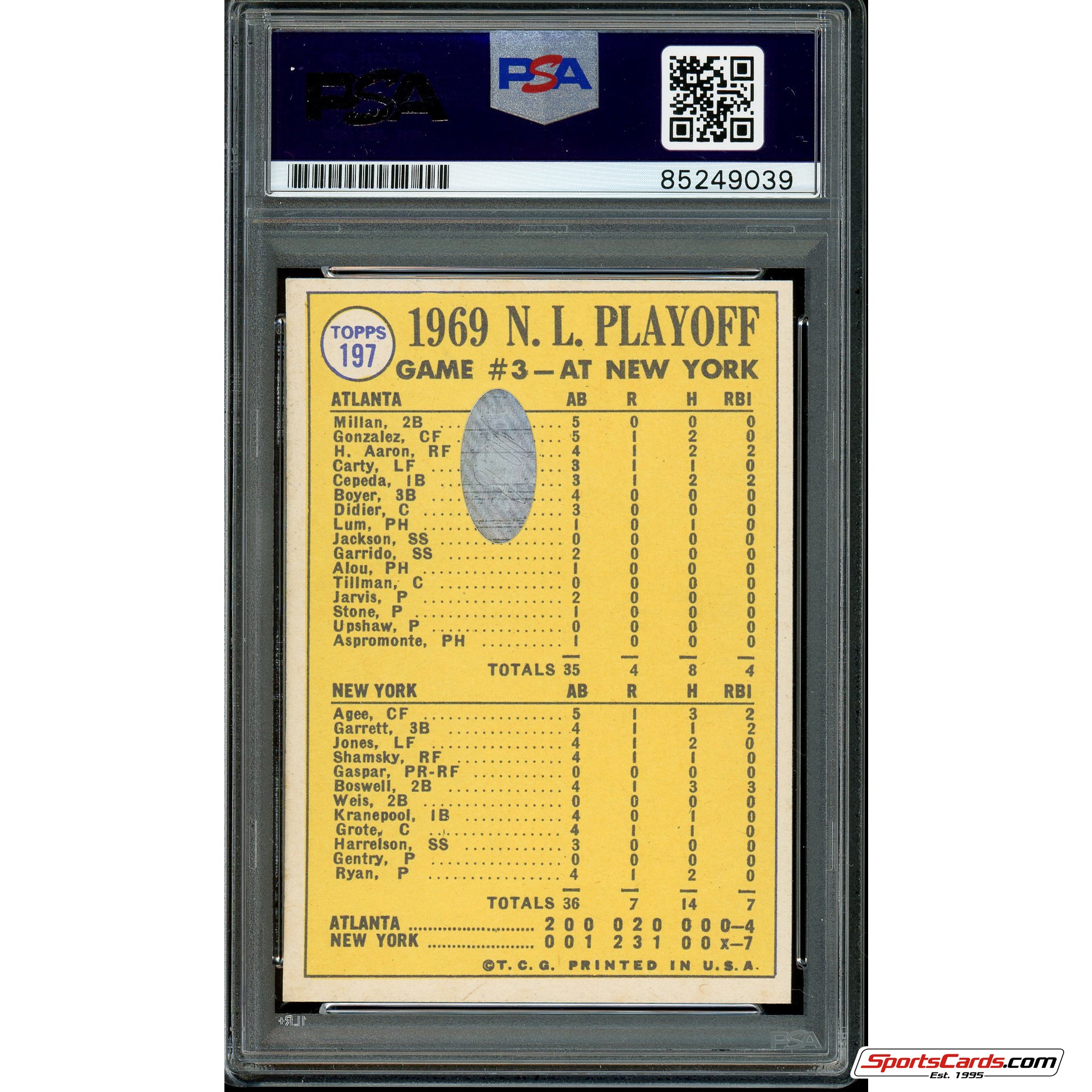 Nolan Ryan "1969 W.S. Champs" Signed Auto 1970 Topps #197 PSA 10 Auto