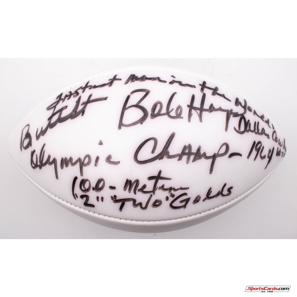 Incredible Bullet Bob Hayes Signed and Inscribed Football - JSA BAS Authentication