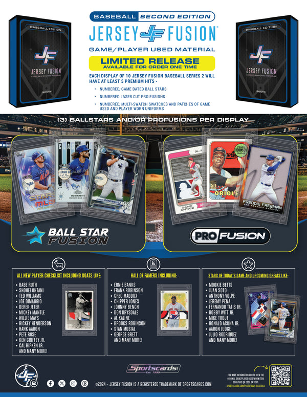 Jersey Fusion Baseball Edition Series 2 Sealed Box - (1) Jersey Fusion ...