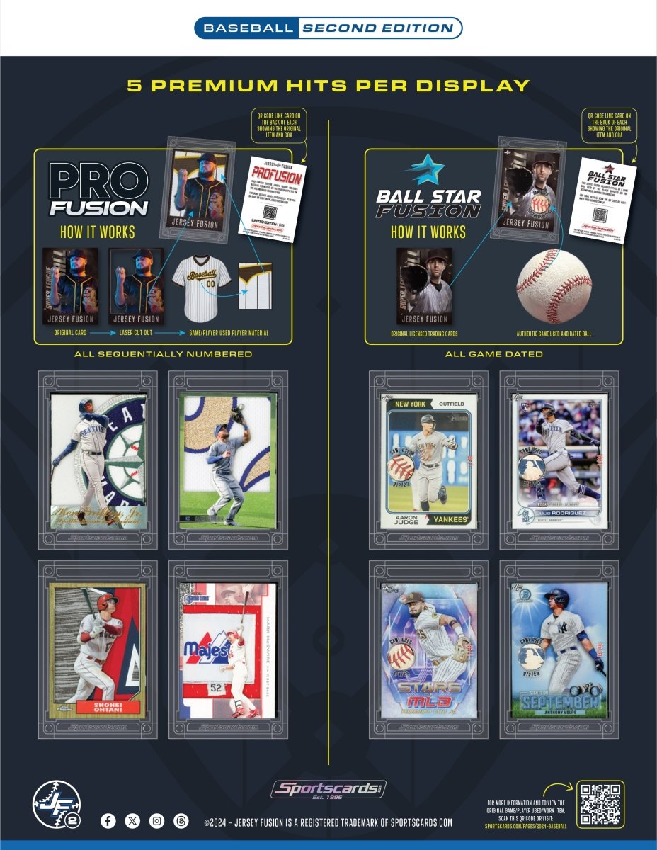 Jersey Fusion Baseball Edition Series 2 Display - (10) Sealed Jersey Fusion Boxes