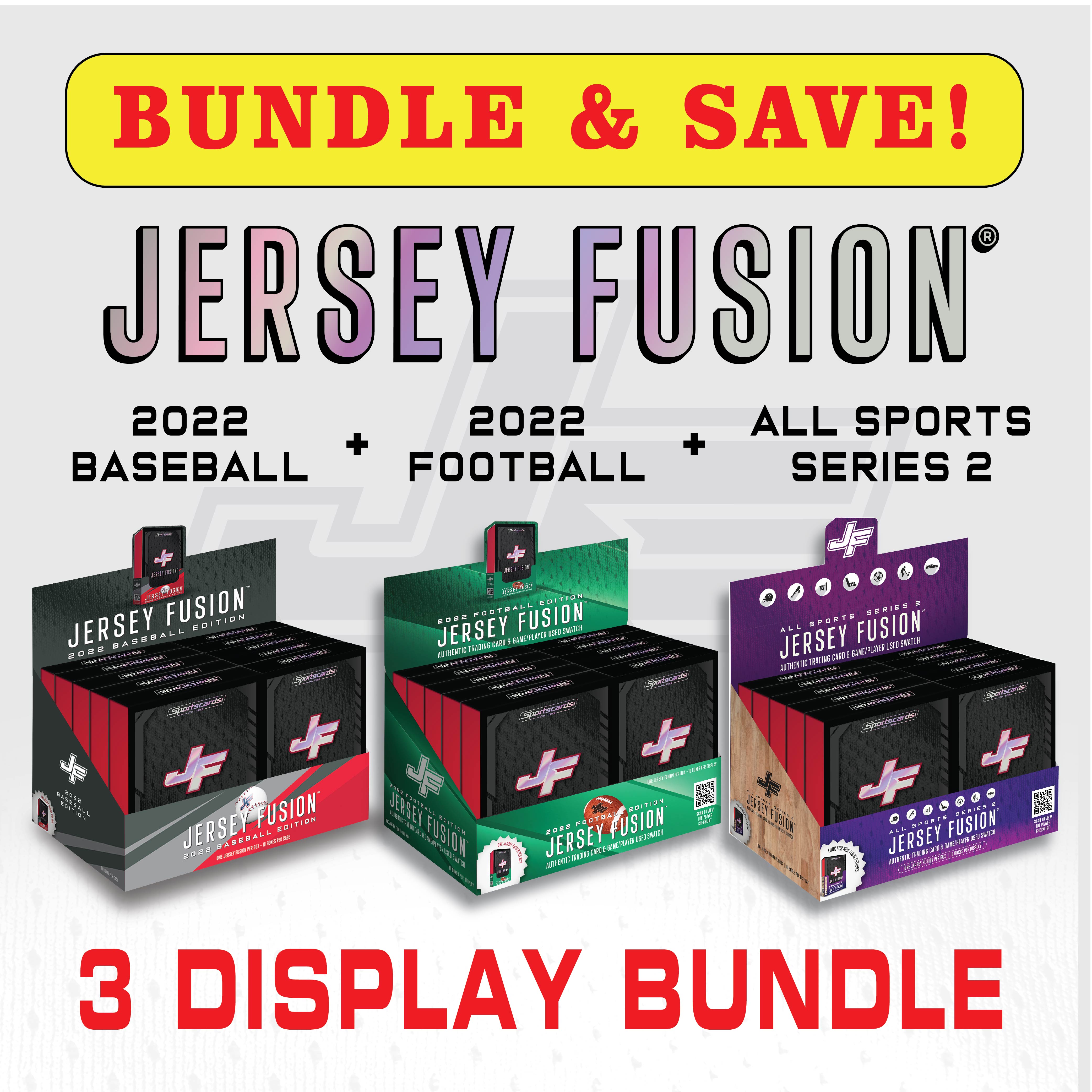 Jersey Fusion Display Bundle - (3) Displays! 2022 Baseball + 2022 Football + All Sports Series 2!