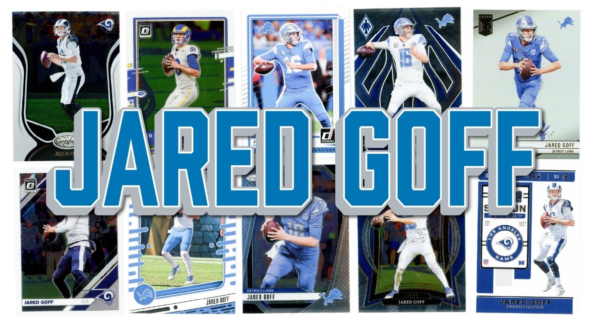 Jared Goff (10) Different Card Player Pack - In Semi Rigid Holders!