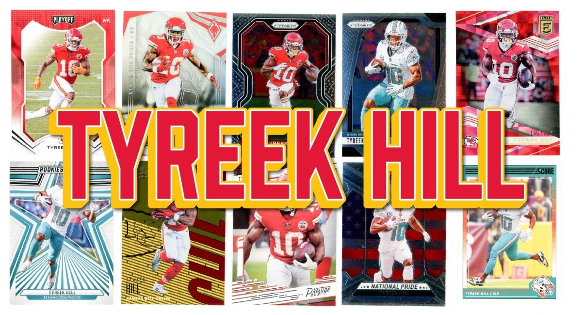 Tyreek Hill (10) Different Card Player Pack - In Semi Rigid Holders!
