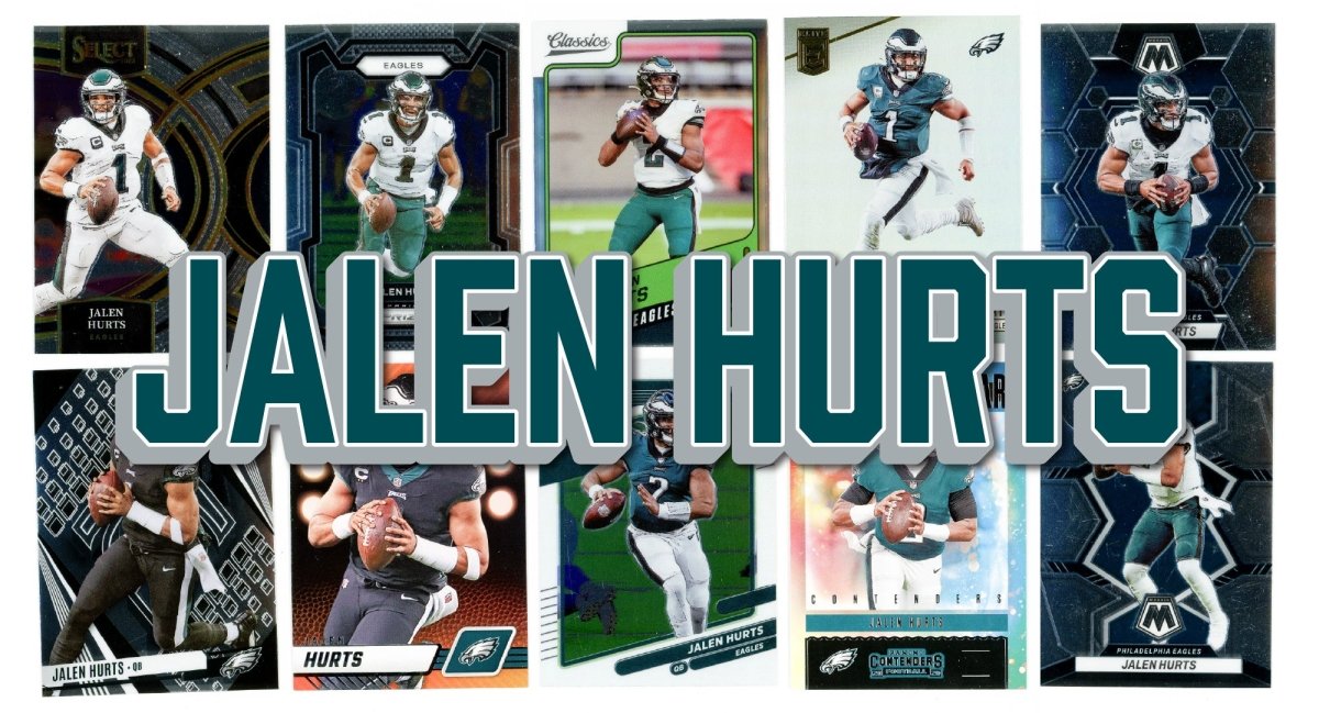 Jalen Hurts (10) Different Card Player Pack - In Semi Rigid Holders!