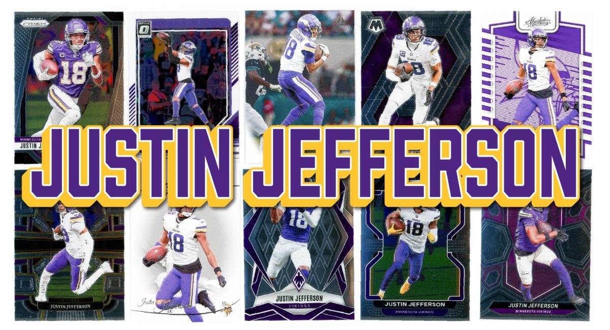 Justin Jefferson (10) Different Card Player Pack - In Semi Rigid Holders!