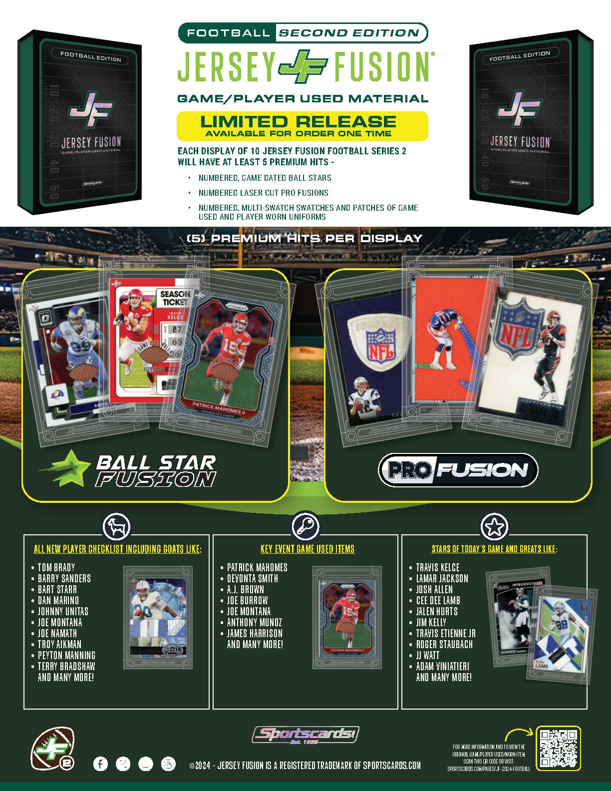 Jersey Fusion Football Edition Series 2 Display - (10) Sealed Jersey Fusion Boxes