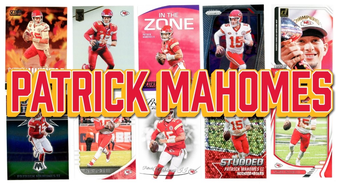 Patrick Mahomes (10) Different Card Player Pack - In Semi Rigid Holders!