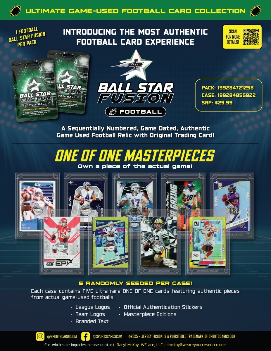 2025 BALL STAR FUSION - FOOTBALL EDITION - (1) BALL STAR FUSION PER PACK!