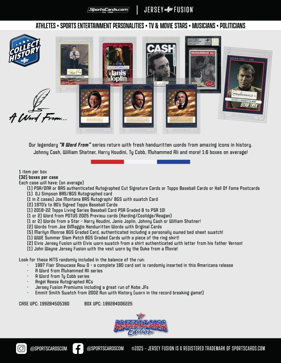 Jersey Fusion Americana Edition Box - (1) Item Per Box