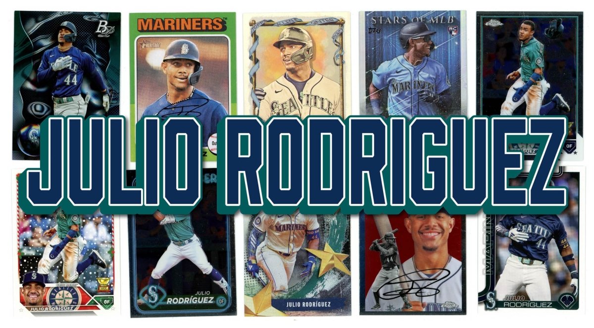 Julio Rodríguez (10) Different Card Player Pack - In Semi Rigid Holders!