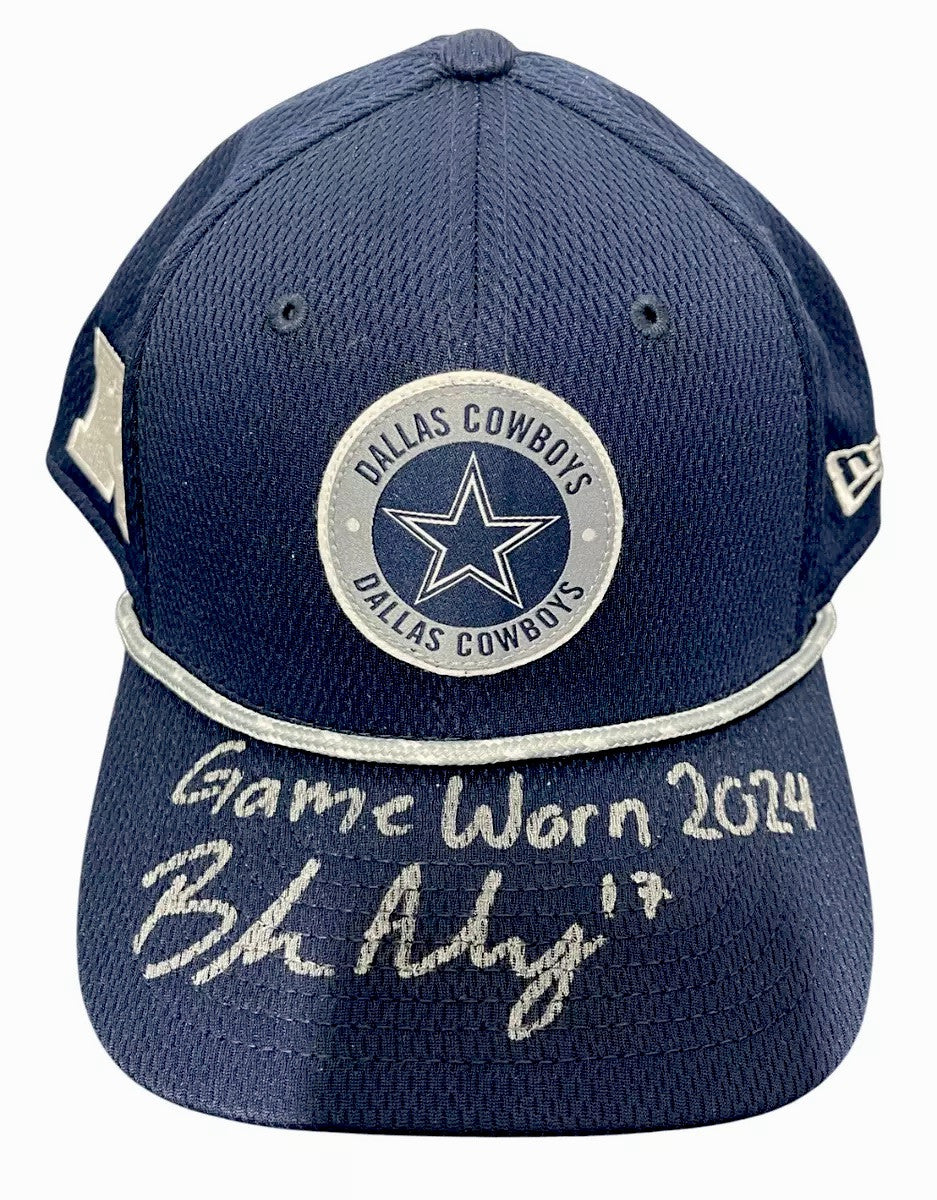 Brandon Aubrey Signed Auto Game Worn 2024 Cowboys Hat vs ATL Beckett BAS COA #4