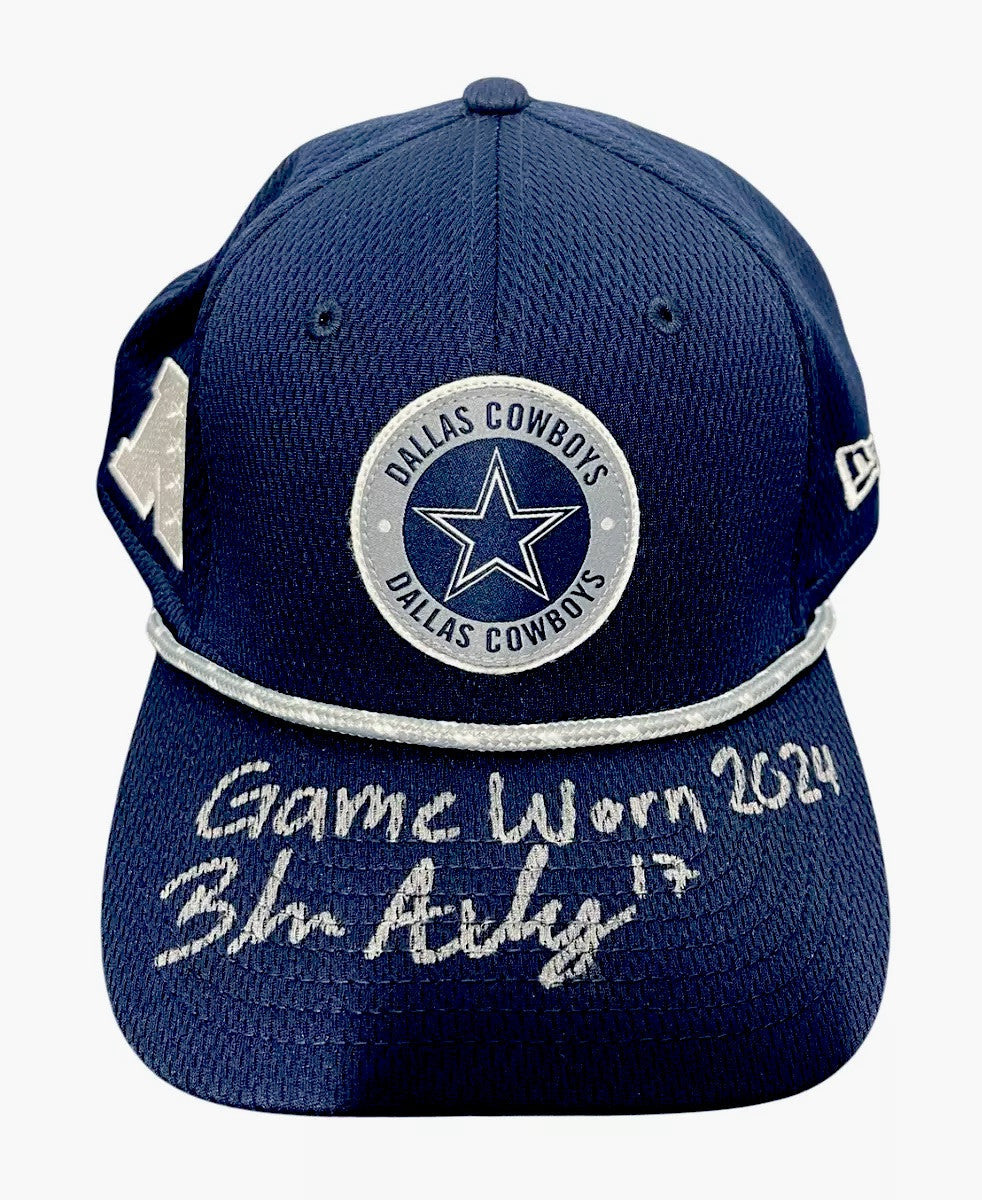 Brandon Aubrey Signed Auto Game Worn 2024 Cowboys Hat Beckett BAS COA #1