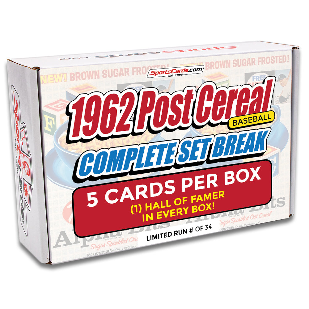 1962 POST CEREAL BASEBALL COMPLETE SET BREAK - 5 CARDS PER BOX! 1 HOFER PER BOX!