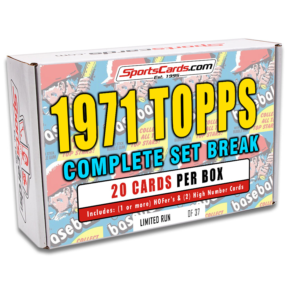 1971 TOPPS BASEBALL COMPLETE SET BREAK - 20 CARDS PER BOX! WITH 1 OR MORE HOFer AND 2 HIGH NUMBER CARDS!