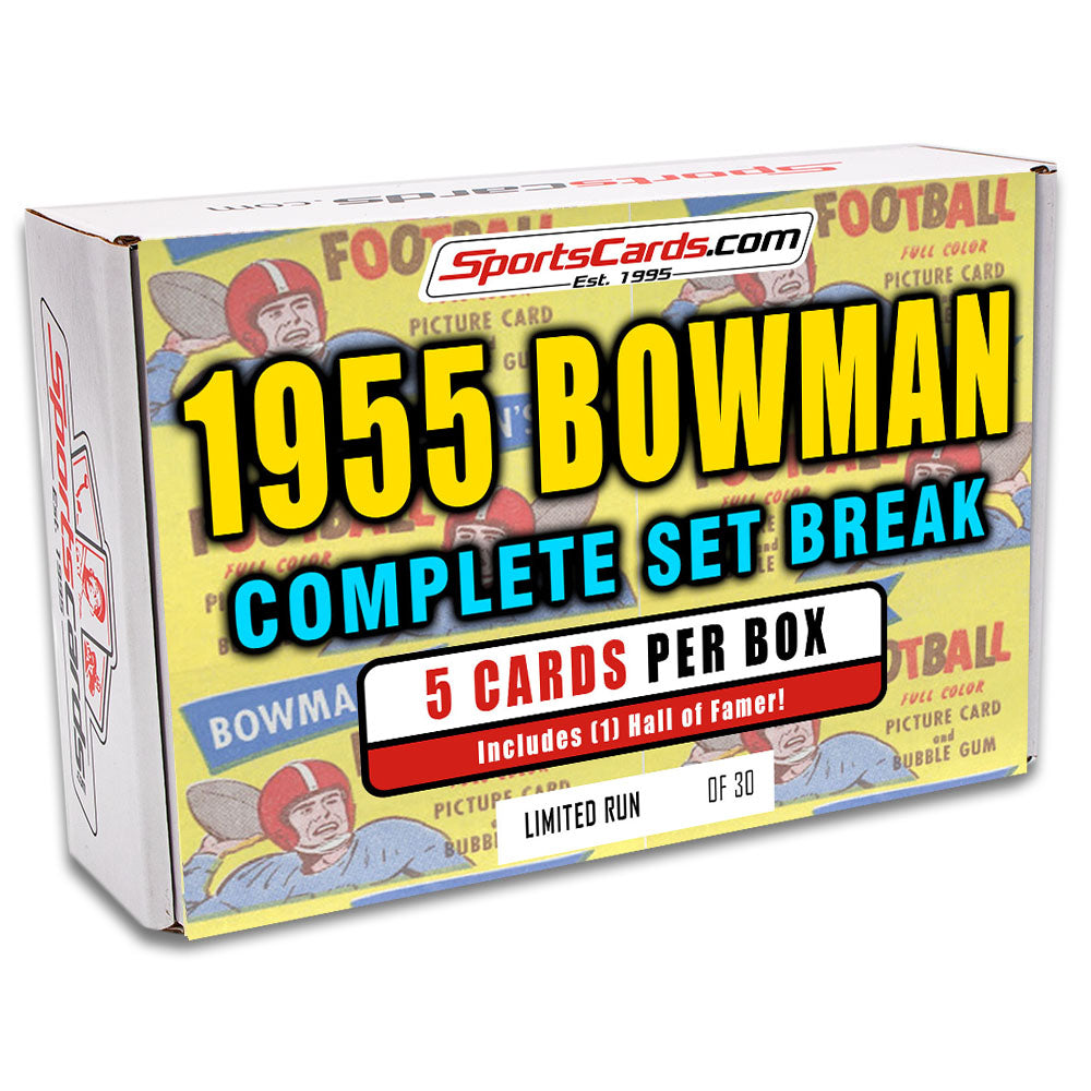 1955 BOWMAN FOOTBALL COMPLETE SET BREAK – 5 CARDS PER BOX! (1) HOFER PER BOX!