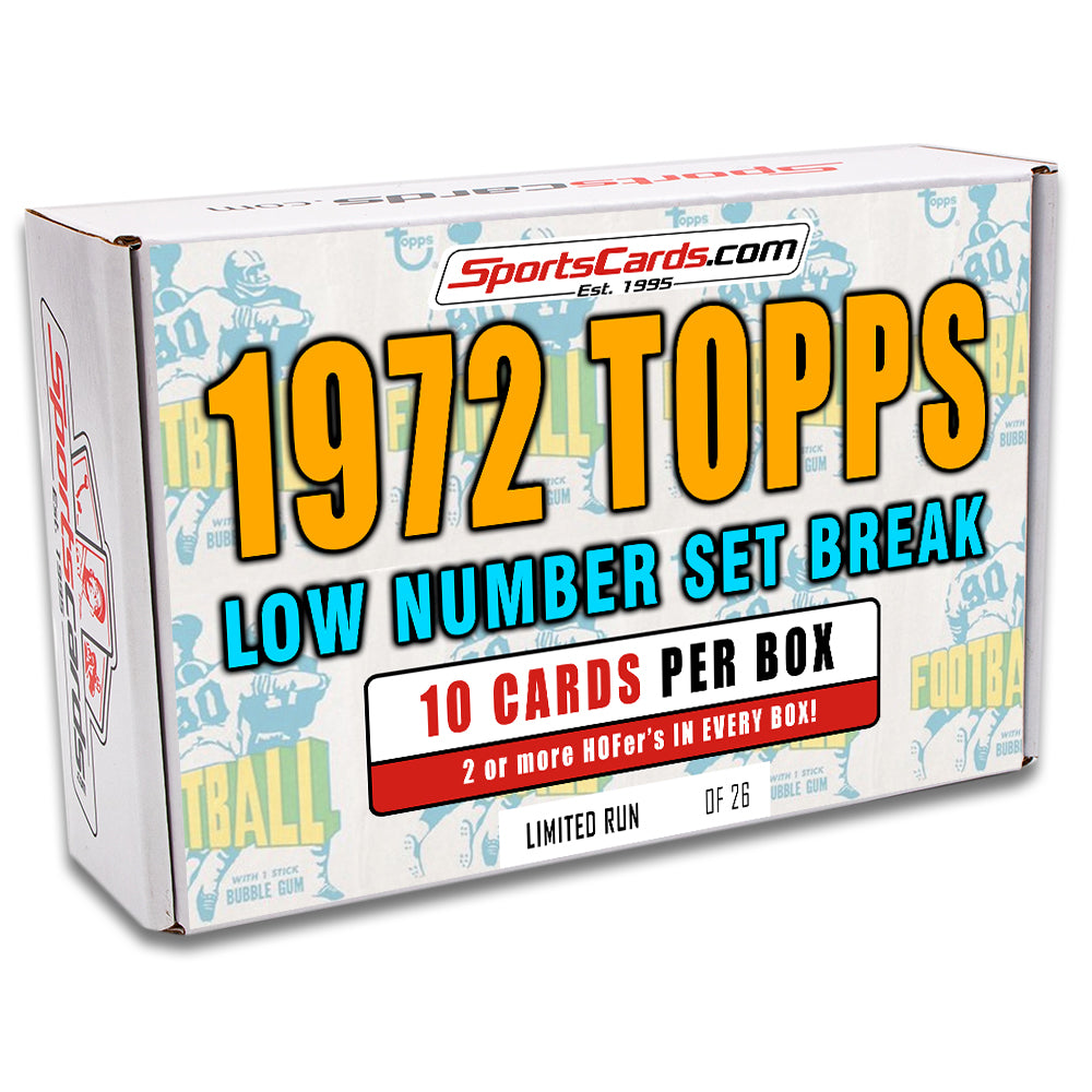 1972 TOPPS FOOTBALL LOW NUMBER SET BREAK BOX– 10 CARDS PER BOX!