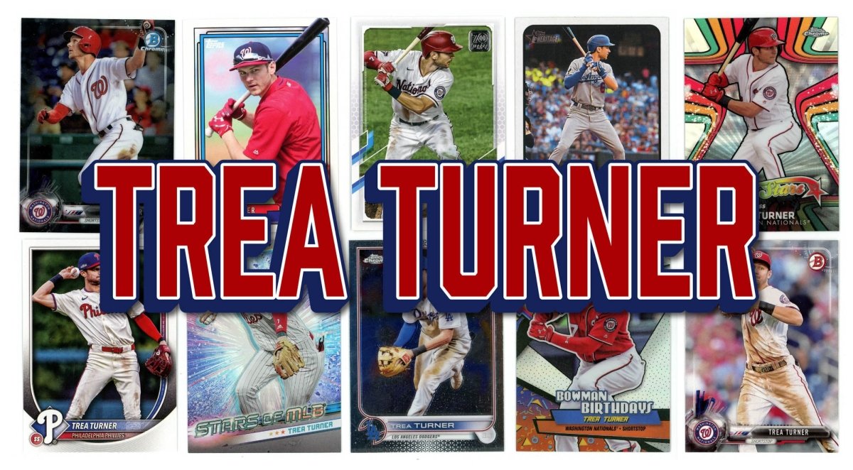 Trea Turner (10) Different Card Player Pack - In Semi Rigid Holders!